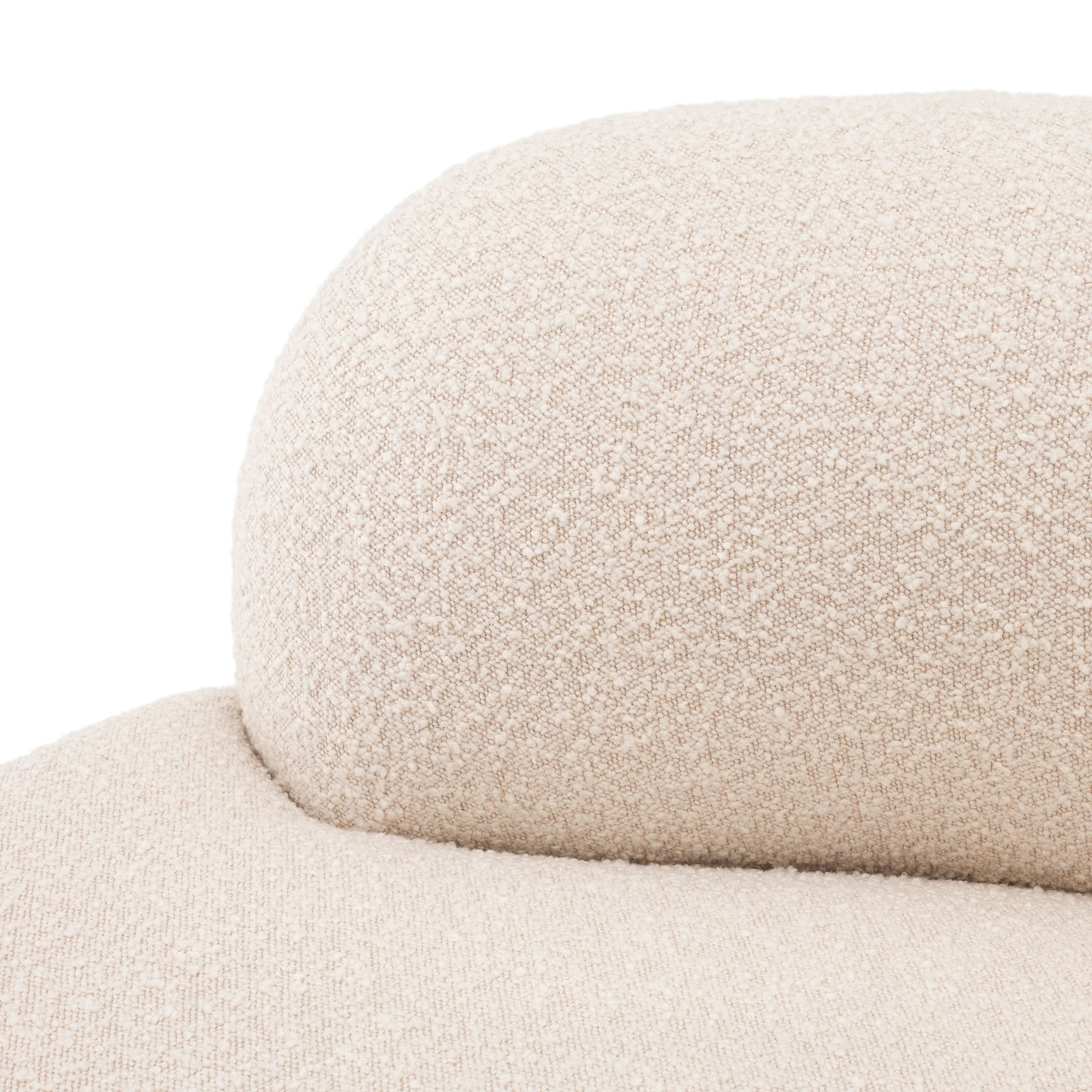 Eichholtz Sofa Björn Rund – Bouclé Creme mit schwarzem Gestell Sofa rund Eichholtz
