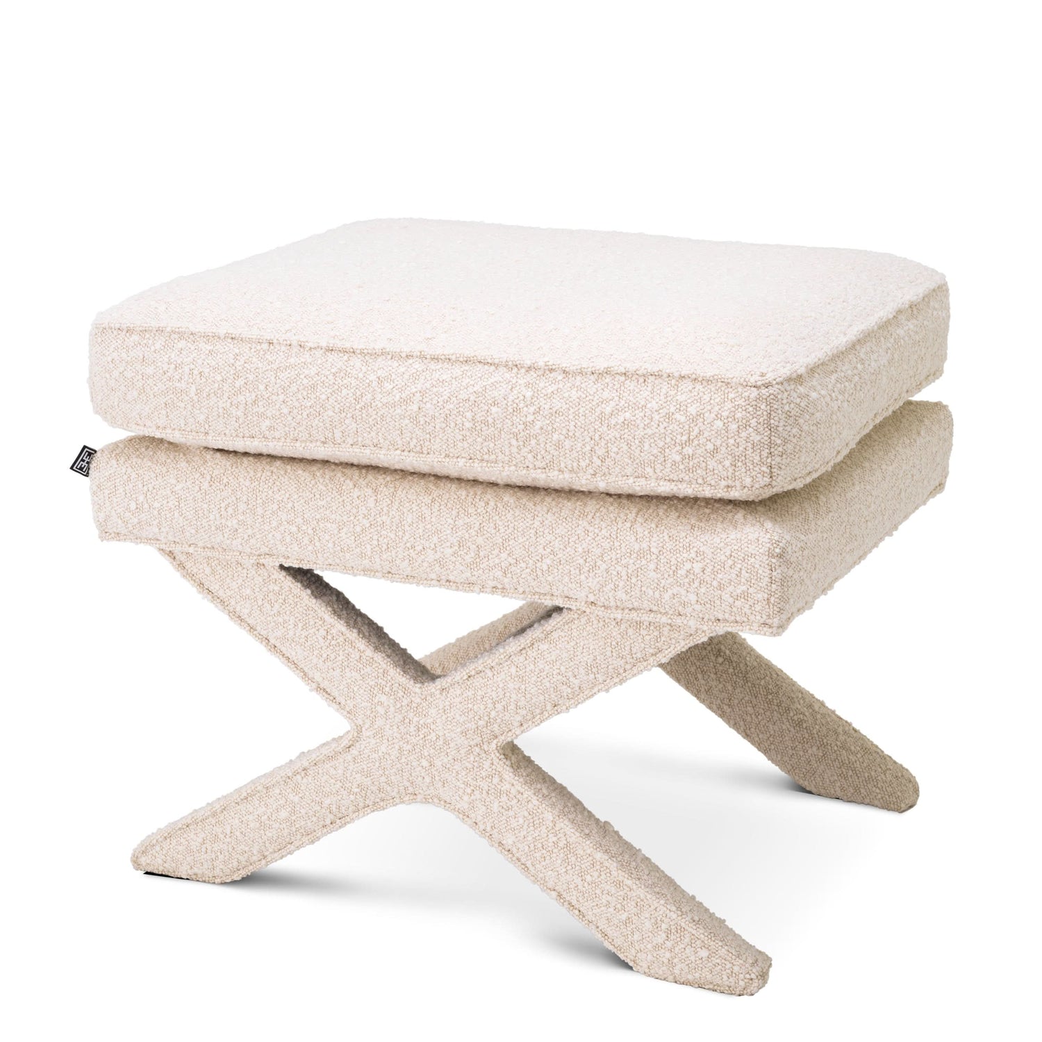 Eichholtz Hocker Cordoba – Bouclé Cream Polsterhocker Eichholtz
