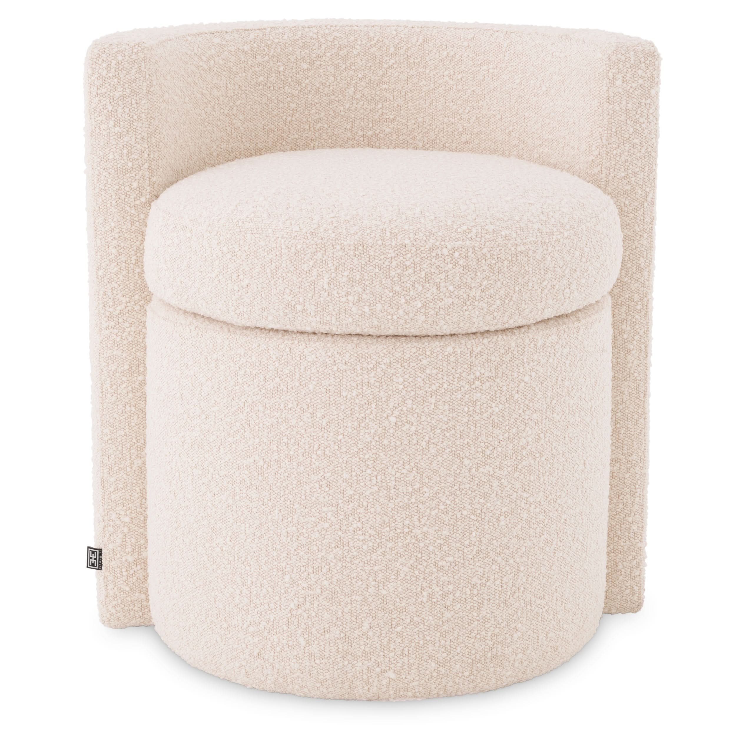 Eichholtz Hocker Arcadia – Bouclé Cream Polsterhocker Eichholtz