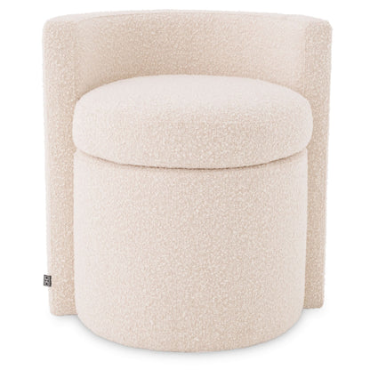 Eichholtz Hocker Arcadia – Bouclé Cream Polsterhocker Eichholtz