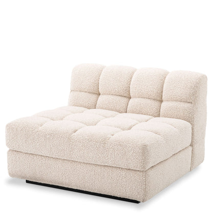 Eichholtz Modulsofa Dean Mittelelement – Bouclé Creme | Schwarzer Sockel Modulsofa Eichholtz