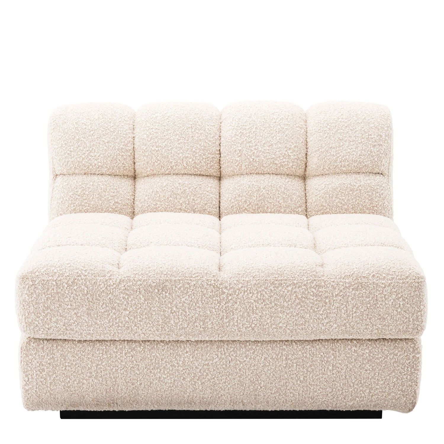 Eichholtz Modulsofa Dean Mittelelement – Bouclé Creme | Schwarzer Sockel Modulsofa Eichholtz
