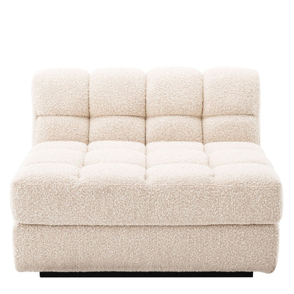 Eichholtz Modulsofa Dean Mittelelement – Bouclé Creme | Schwarzer Sockel Modulsofa Eichholtz