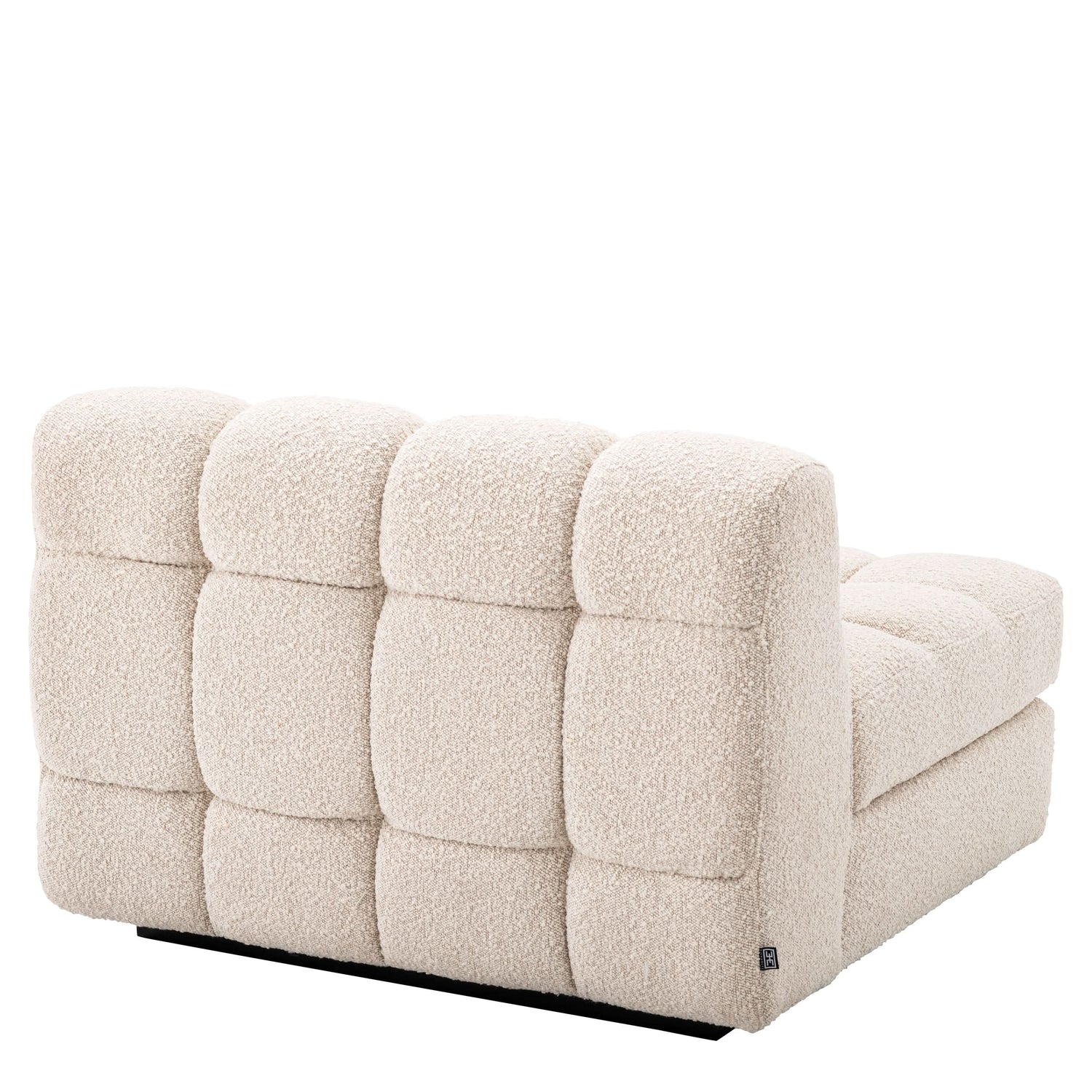 Eichholtz Modulsofa Dean Mittelelement – Bouclé Creme | Schwarzer Sockel Modulsofa Eichholtz