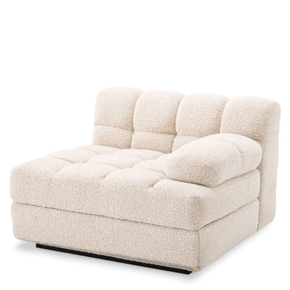 Eichholtz Modulsofa Dean rechts – Bouclé Creme | Schwarzer Sockel Modulsofa Eichholtz