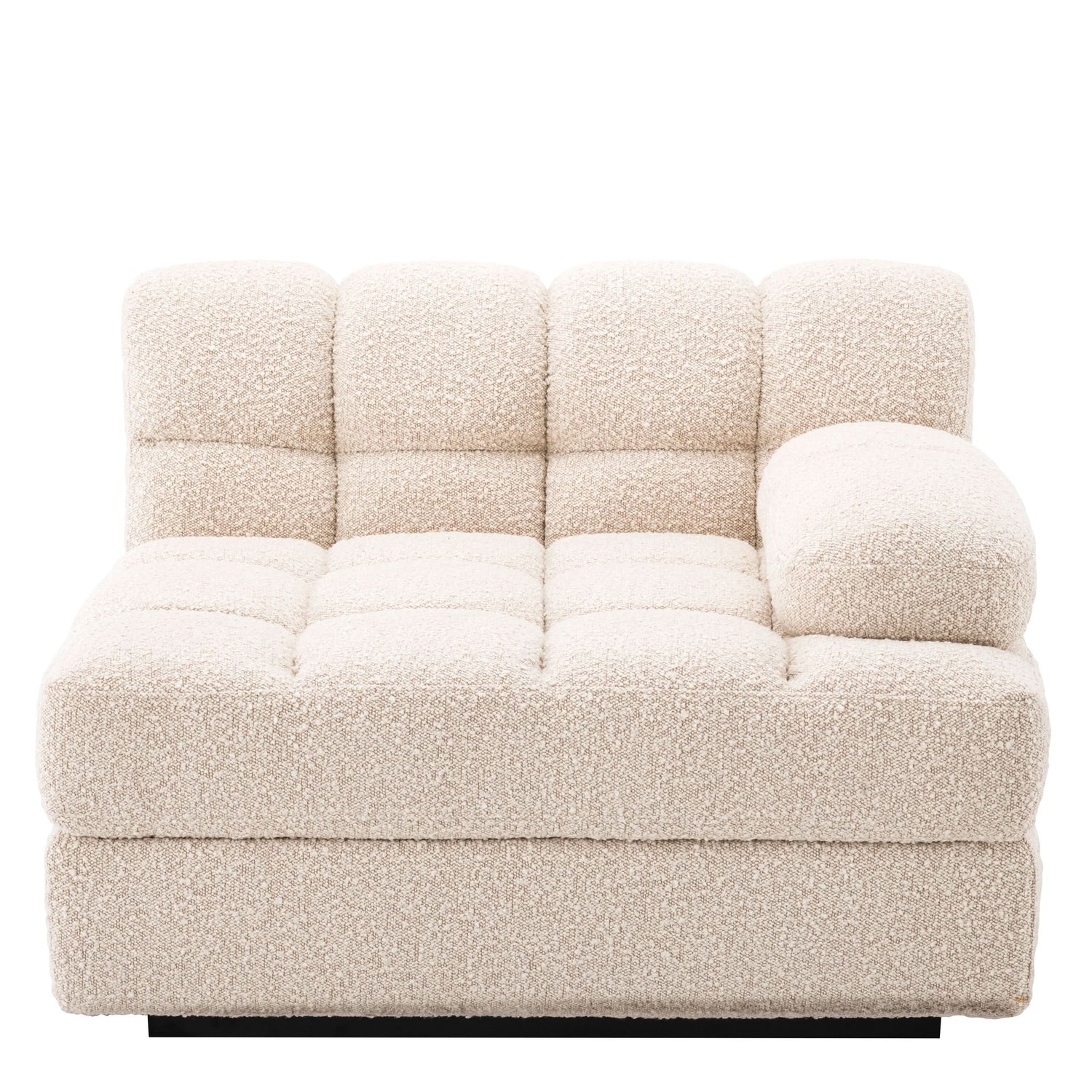 Eichholtz Modulsofa Dean rechts – Bouclé Creme | Schwarzer Sockel Modulsofa Eichholtz