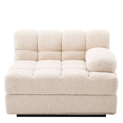 Eichholtz Modulsofa Dean rechts – Bouclé Creme | Schwarzer Sockel Modulsofa Eichholtz