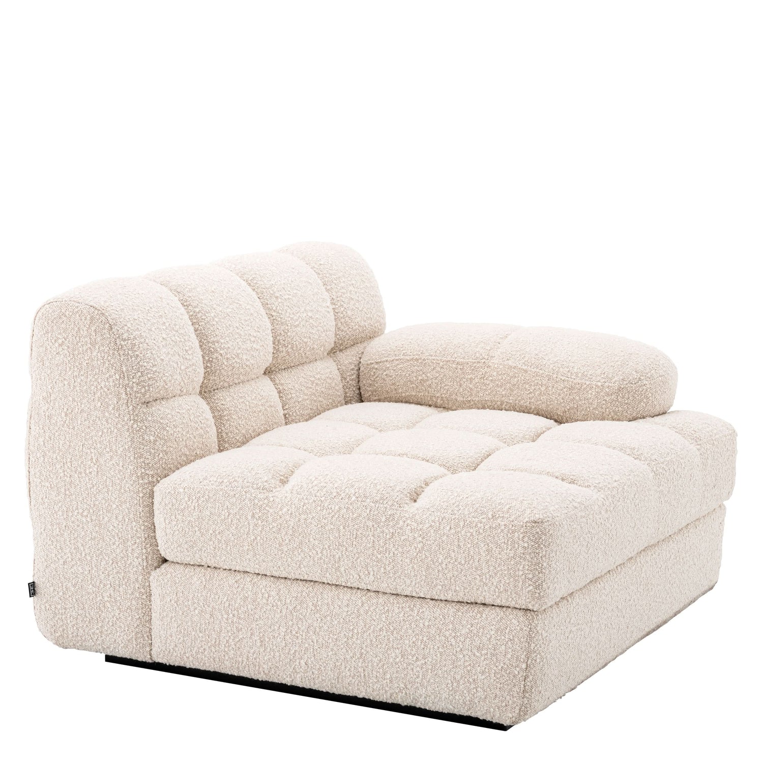 Eichholtz Modulsofa Dean rechts – Bouclé Creme | Schwarzer Sockel Modulsofa Eichholtz