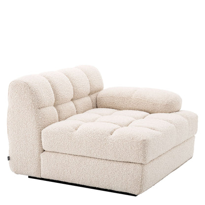 Eichholtz Modulsofa Dean rechts – Bouclé Creme | Schwarzer Sockel Modulsofa Eichholtz