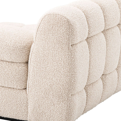 Eichholtz Modulsofa Dean rechts – Bouclé Creme | Schwarzer Sockel Modulsofa Eichholtz