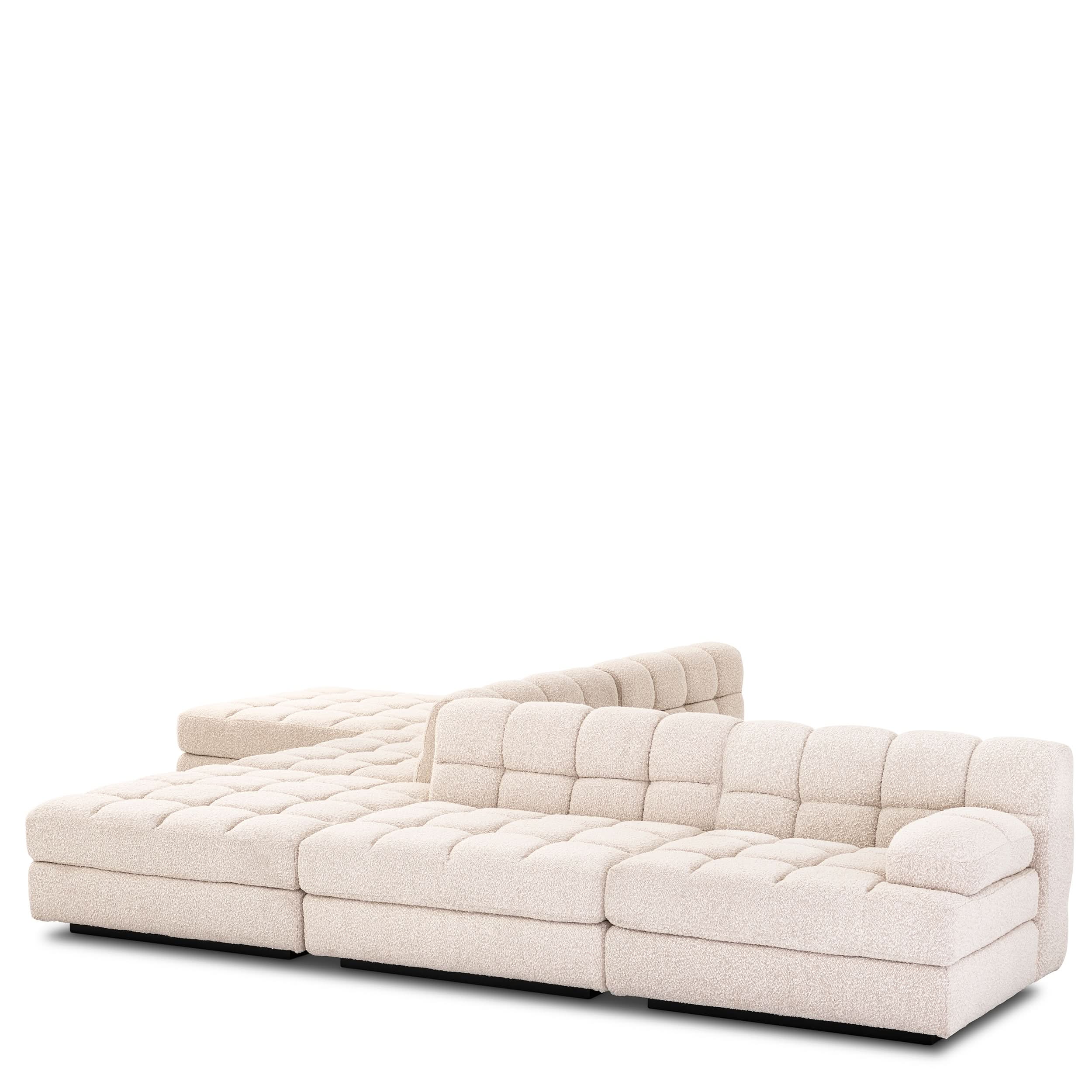 Eichholtz Modulsofa Dean – Hocker – Bouclé Creme Polsterhocker Eichholtz