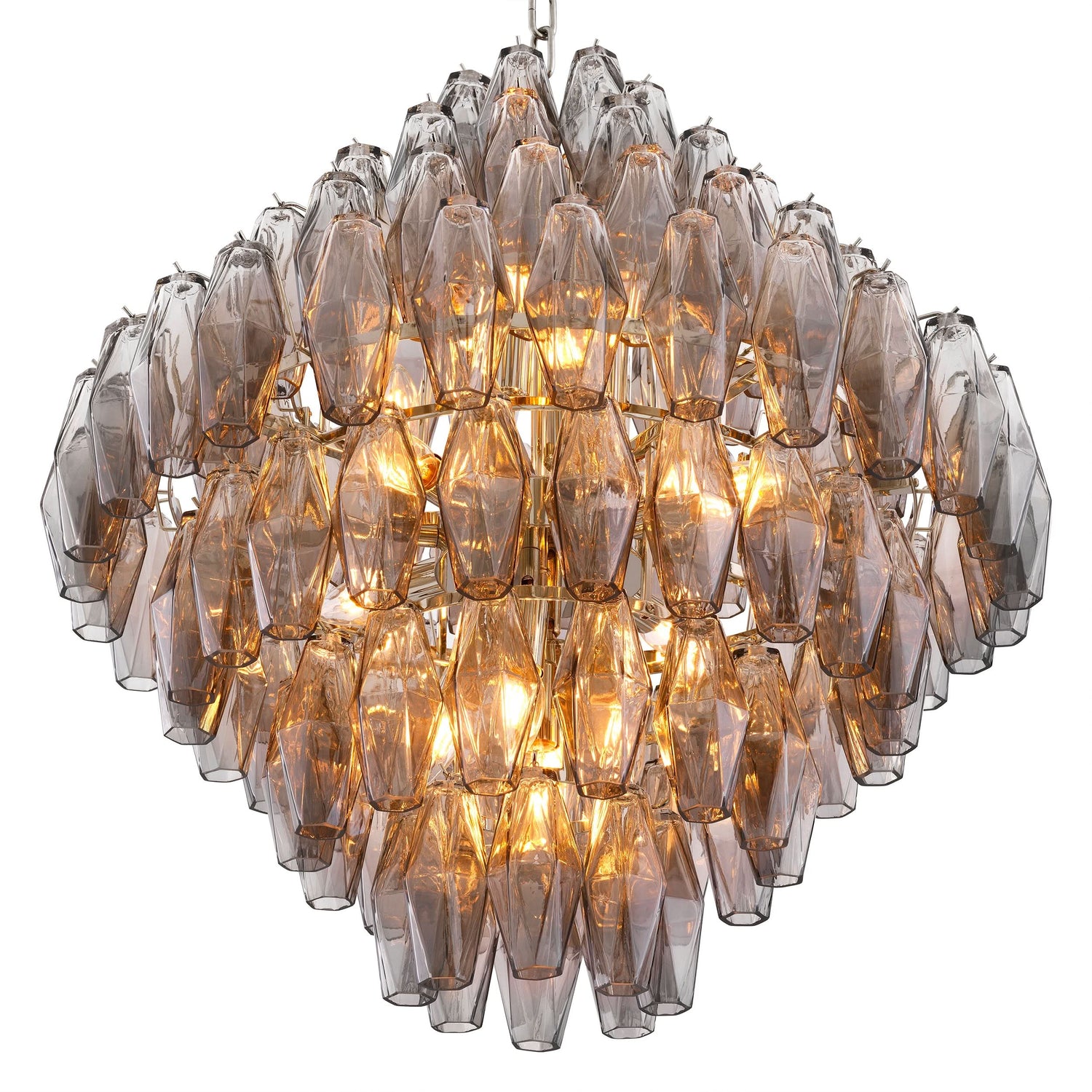 Kronleuchter Benini L – Rauchglas | Nickel-Finish Kronleuchter Eichholtz