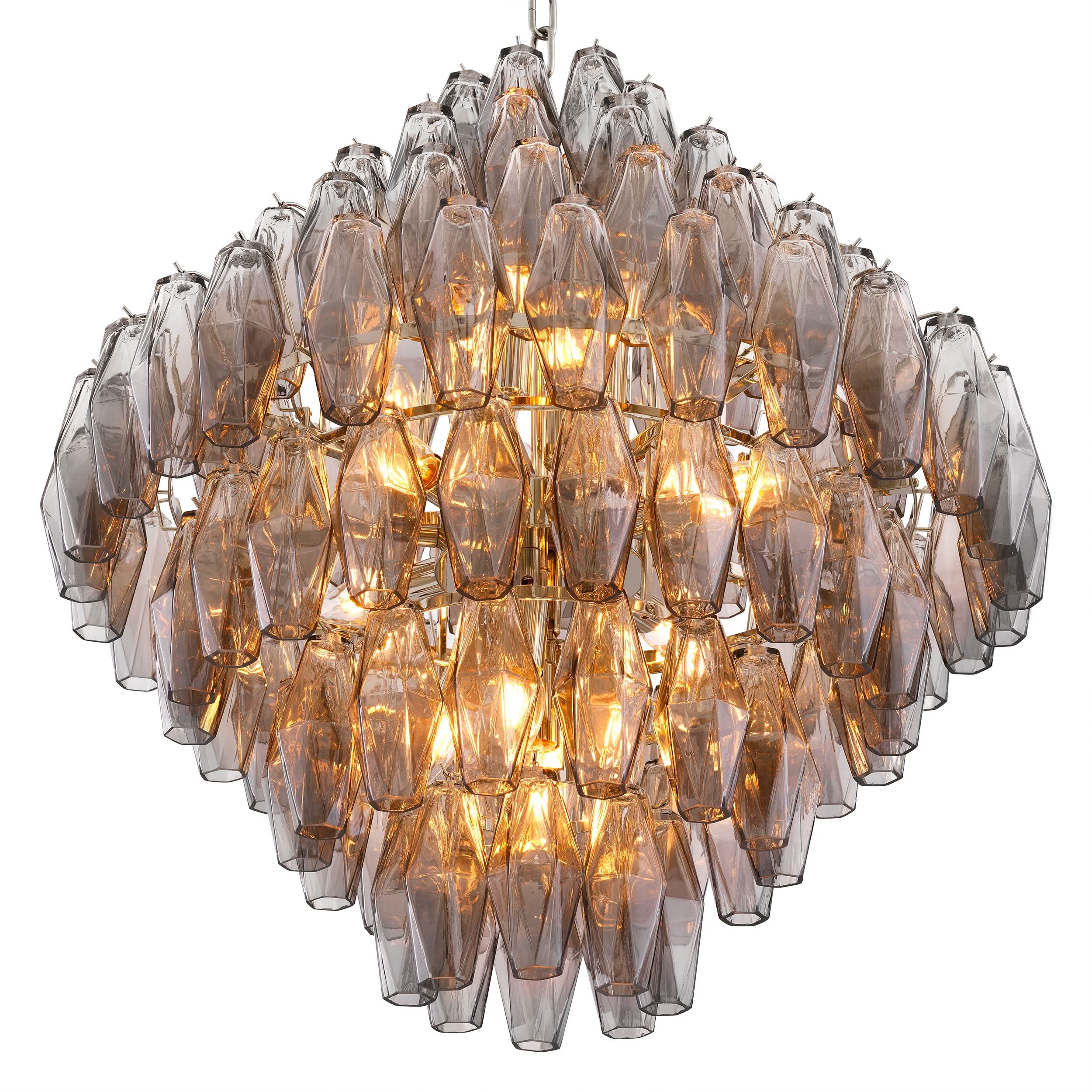 Kronleuchter Benini L – Rauchglas | Nickel-Finish Kronleuchter Eichholtz