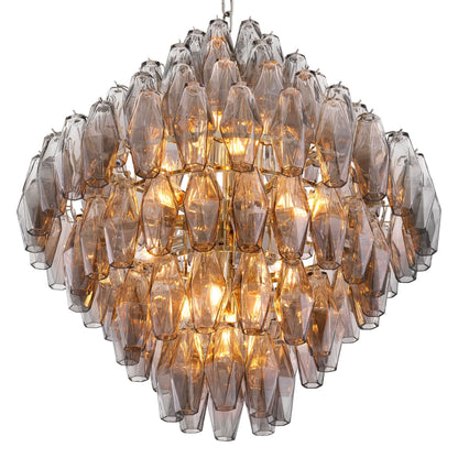 Kronleuchter Benini L – Rauchglas | Nickel-Finish Kronleuchter Eichholtz