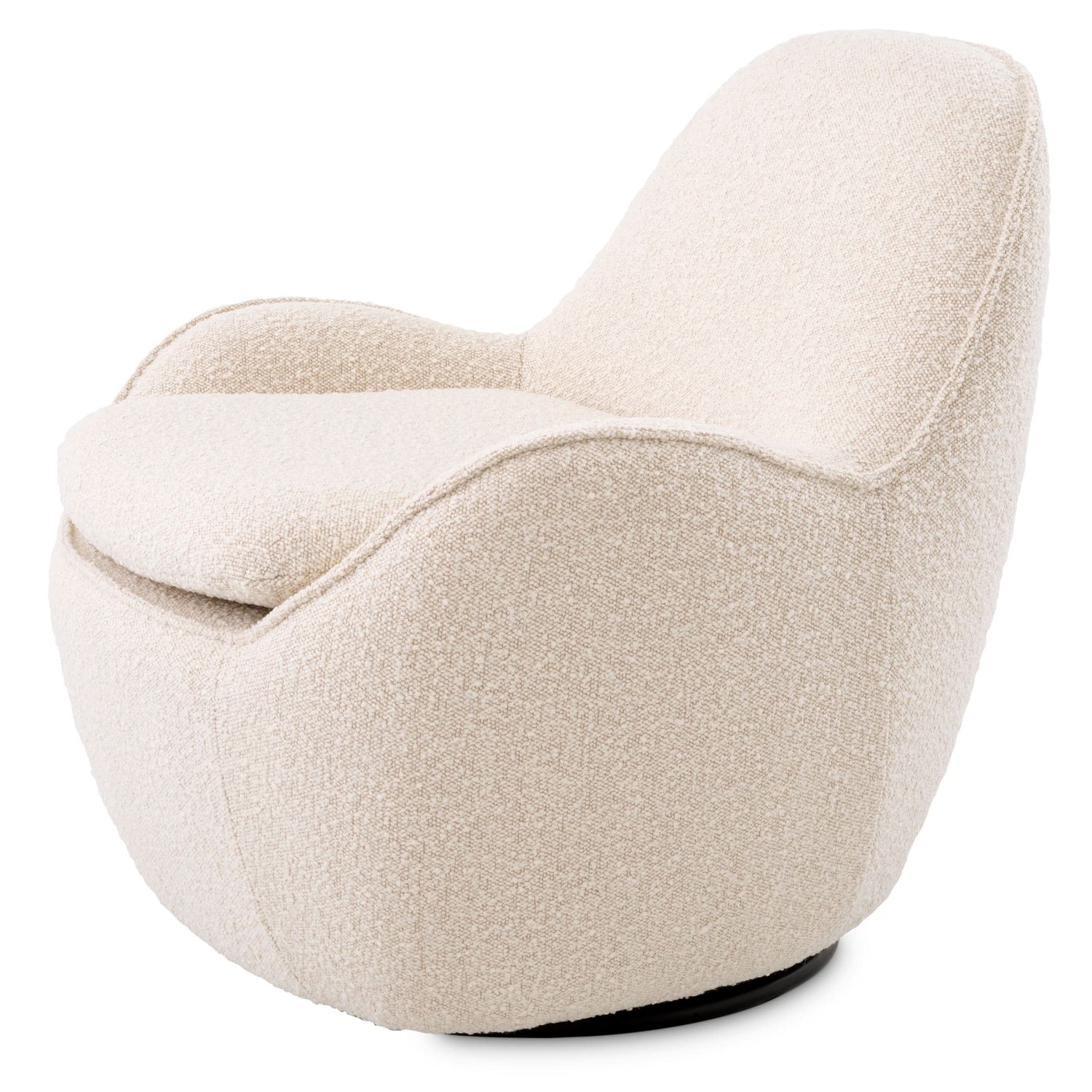 Eichholtz Drehstuhl Cupido - Bouclé Creme | Drehgestell Polstersessel Eichholtz