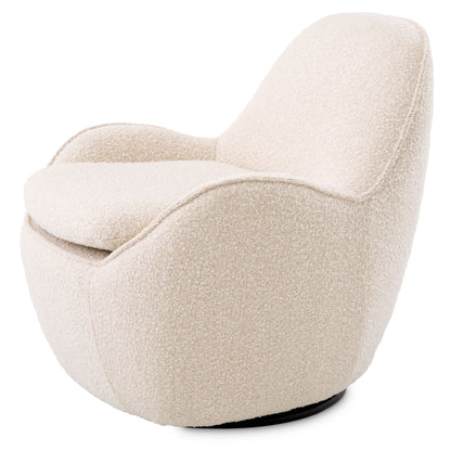 Eichholtz Drehstuhl Cupido - Bouclé Creme | Drehgestell Polstersessel Eichholtz