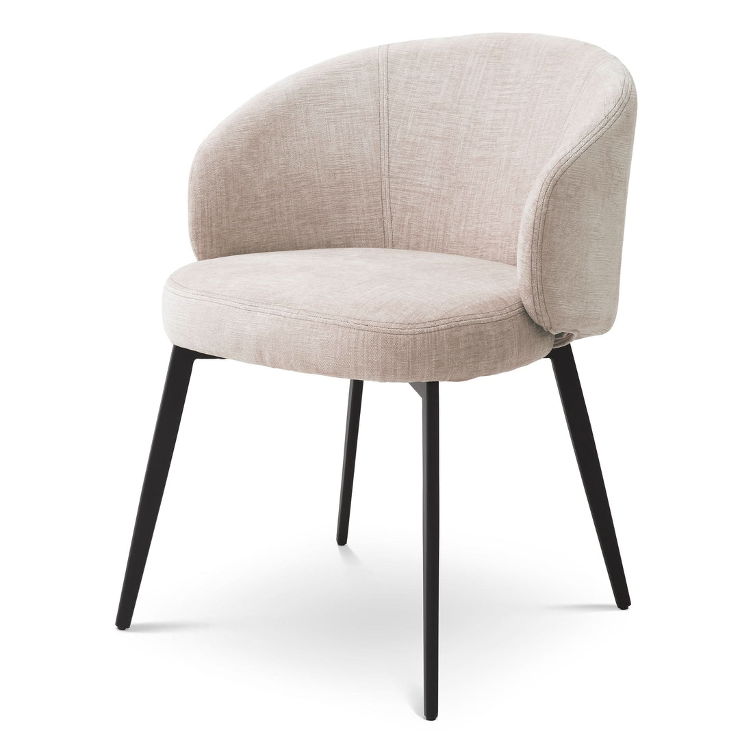 Eichholtz Esszimmerstuhl Lloyd mit Armlehnen – Sisley Beige | Schwarze Beine (2er-Set) 2er-Set Esszimmerstühle Eichholtz