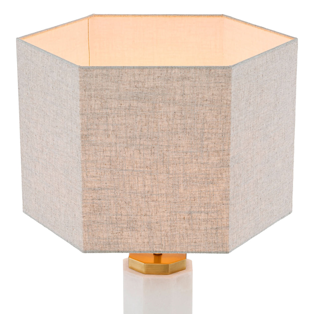 Eichholtz Tischlampe Newman – Alabaster | Antik-Messing-Finish | Leinenschirm Tischlampe Eichholtz