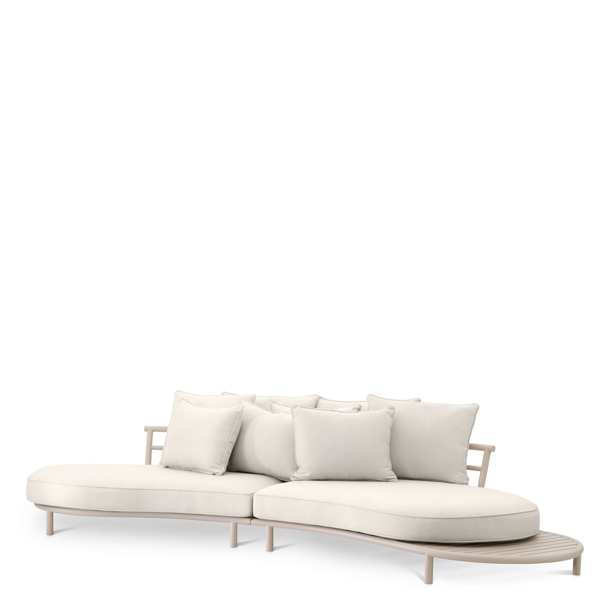 Eichholtz Outdoor Sofa Laguno – Sandfarben | Bezug Lewis Off-White/Grau Outdoor Sofa Eichholtz