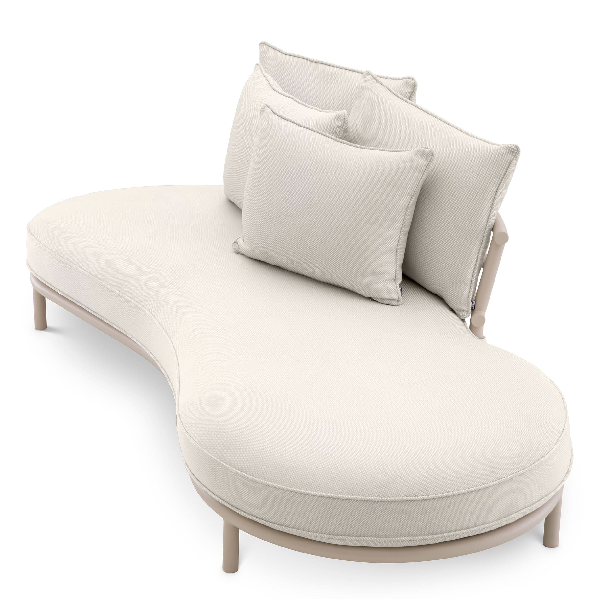 Eichholtz Outdoor Sofa Laguno Links – Sandfarben | Bezug Lewis Off-White/Grau Outdoor Sofa Eichholtz