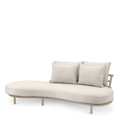 Eichholtz Outdoor Sofa Laguno Rechts – Sandfarben | Bezug Lewis Off-White/Grau Outdoor Sofa Eichholtz