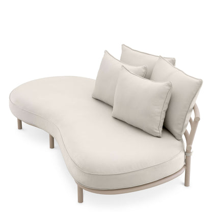 Eichholtz Outdoor Sofa Laguno Rechts – Sandfarben | Bezug Lewis Off-White/Grau Outdoor Sofa Eichholtz