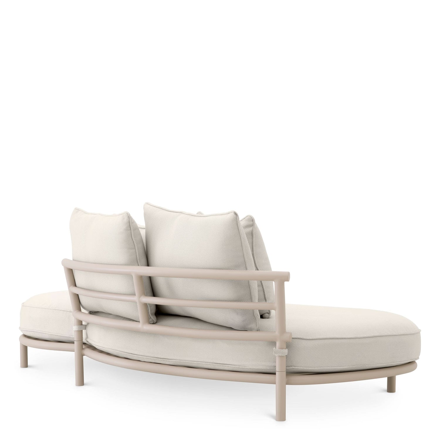 Eichholtz Outdoor Sofa Laguno Rechts – Sandfarben | Bezug Lewis Off-White/Grau Outdoor Sofa Eichholtz