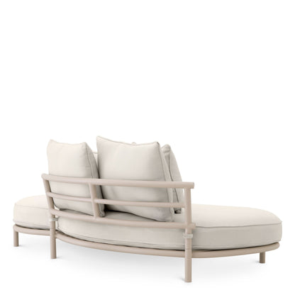 Eichholtz Outdoor Sofa Laguno Rechts – Sandfarben | Bezug Lewis Off-White/Grau Outdoor Sofa Eichholtz