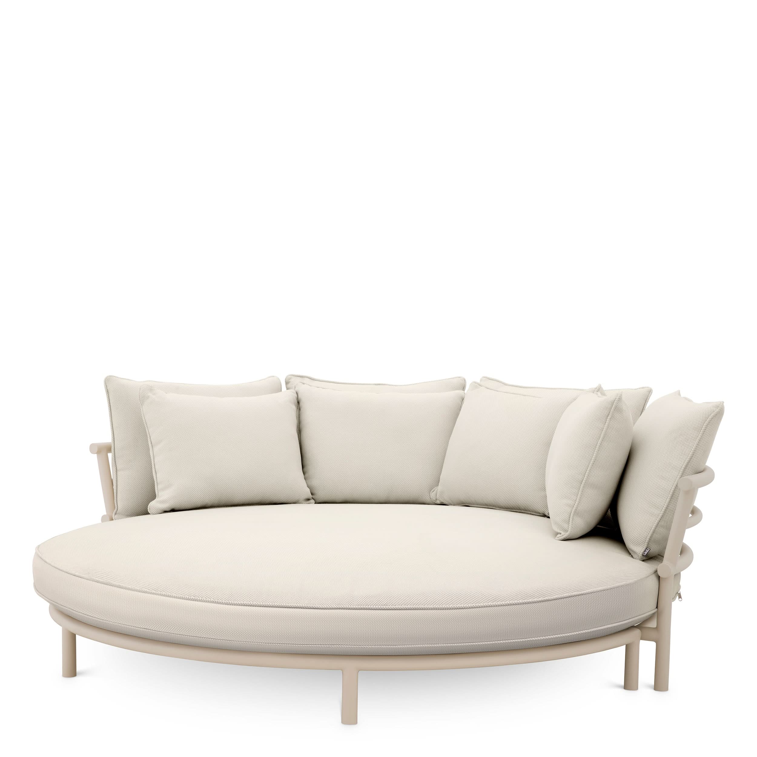 Eichholtz Outdoor Sofa Laguno Round – Sand Finish | Lewis Off-White/Grey Outdoor Daybed Eichholtz