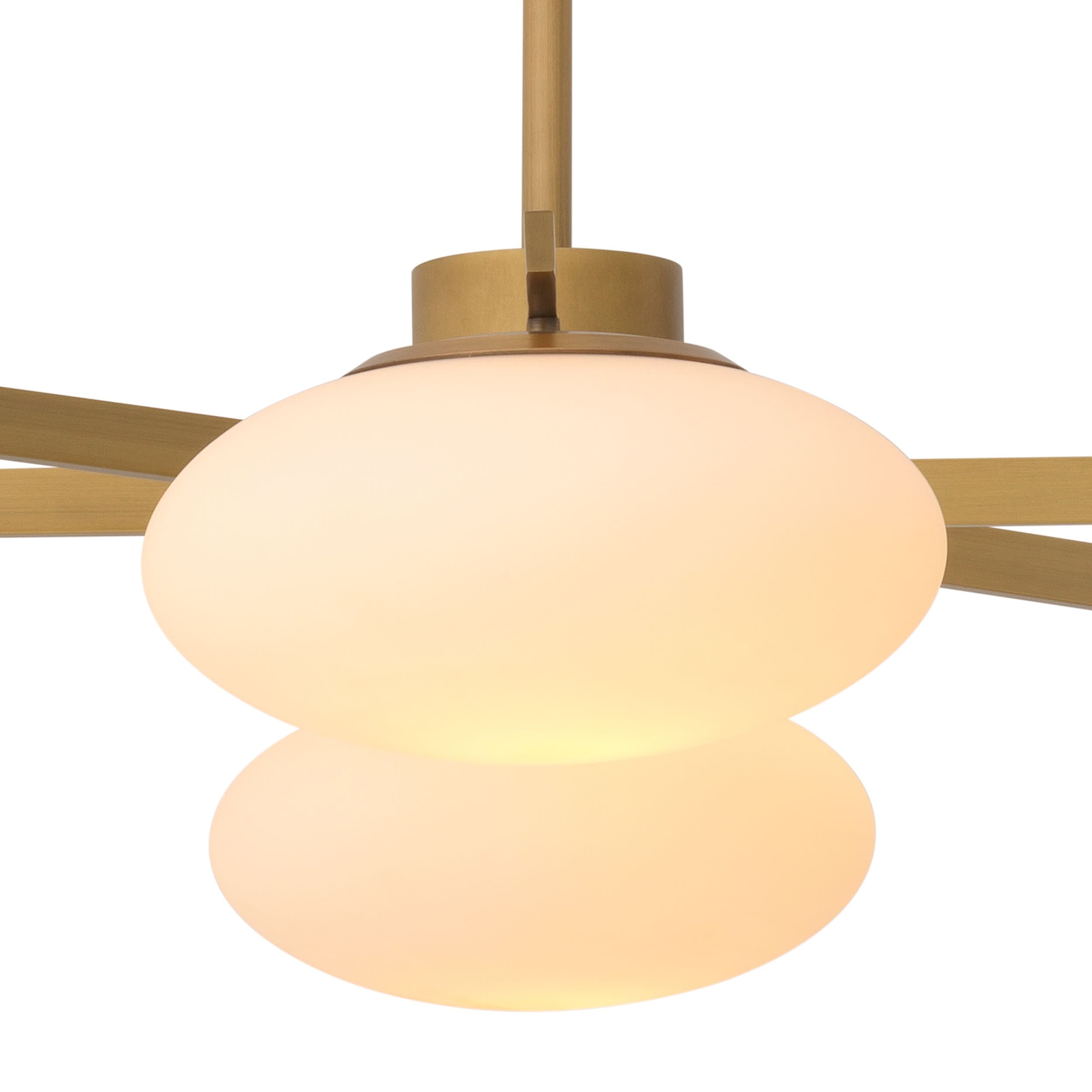 Eichholtz Kronleuchter Evergreen L – Antikmessing mit weißem Glas Kronleuchter Eichholtz