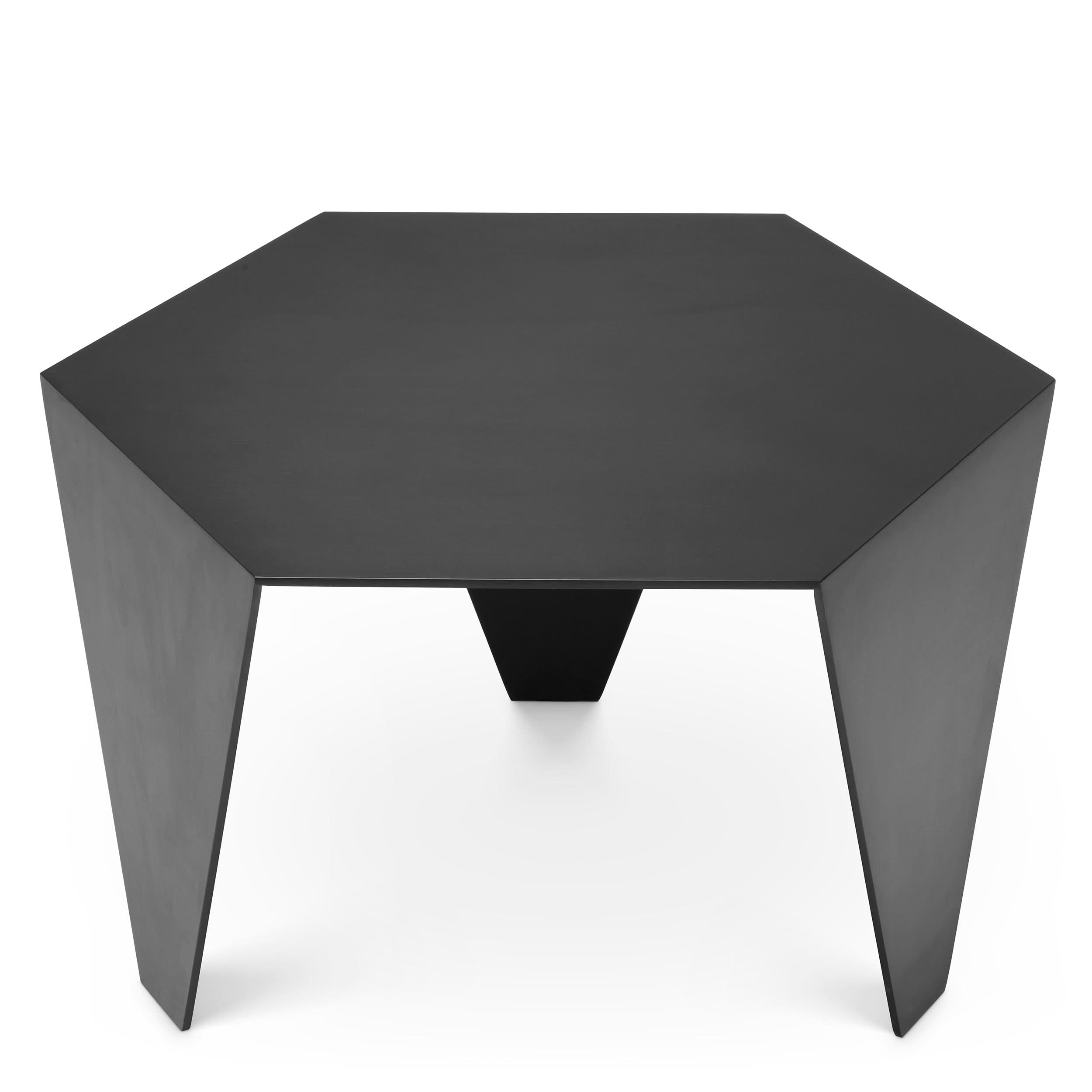 Eichholtz Beistelltisch Metro Chic – Bronze-Finish | Sechseckige Tischplatte Couchtisch eckig Eichholtz