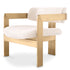 Eichholtz Sessel Donato – Gebürstetes Messing | Bouclé Creme Sessel Eichholtz