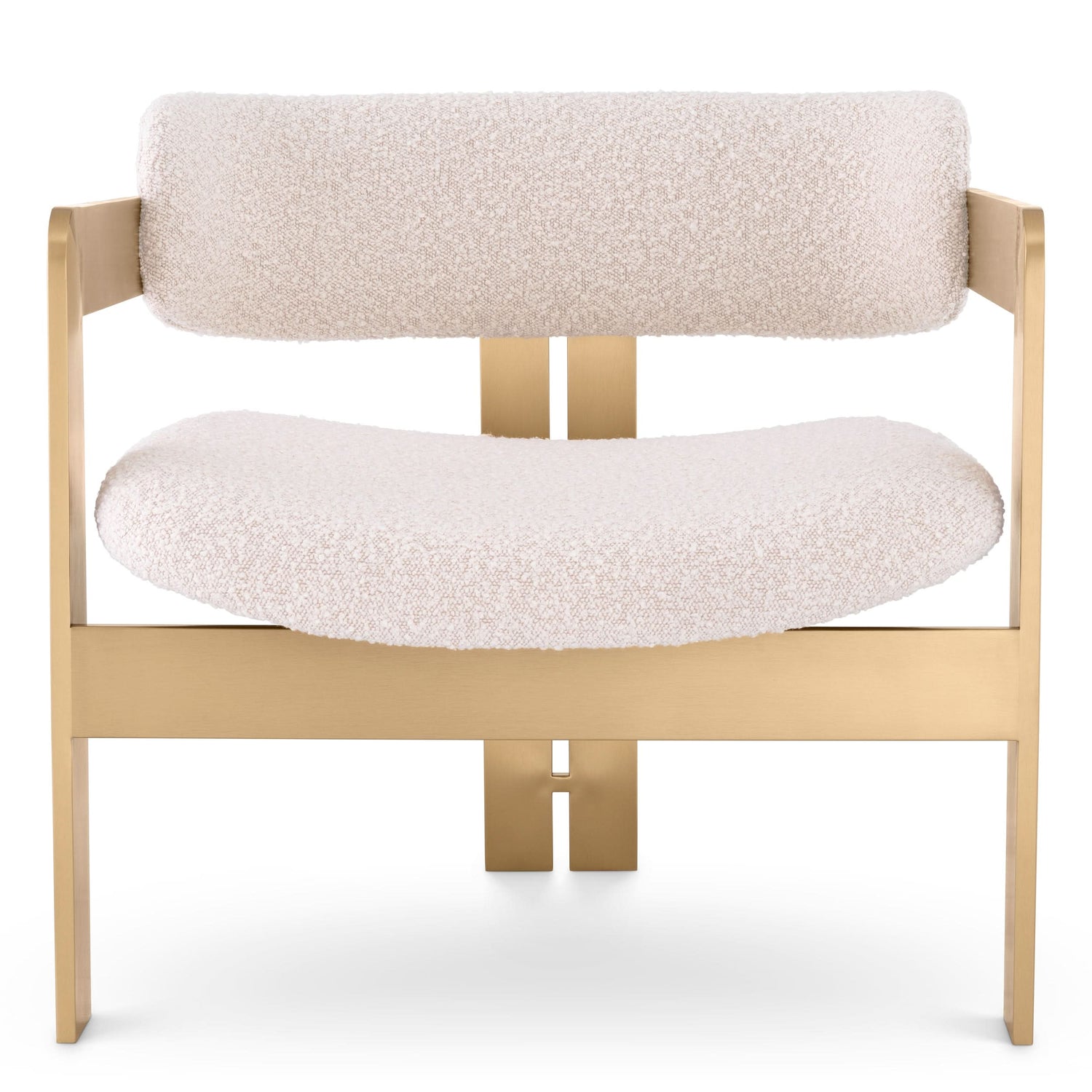 Eichholtz Sessel Donato – Gebürstetes Messing | Bouclé Creme Sessel Eichholtz