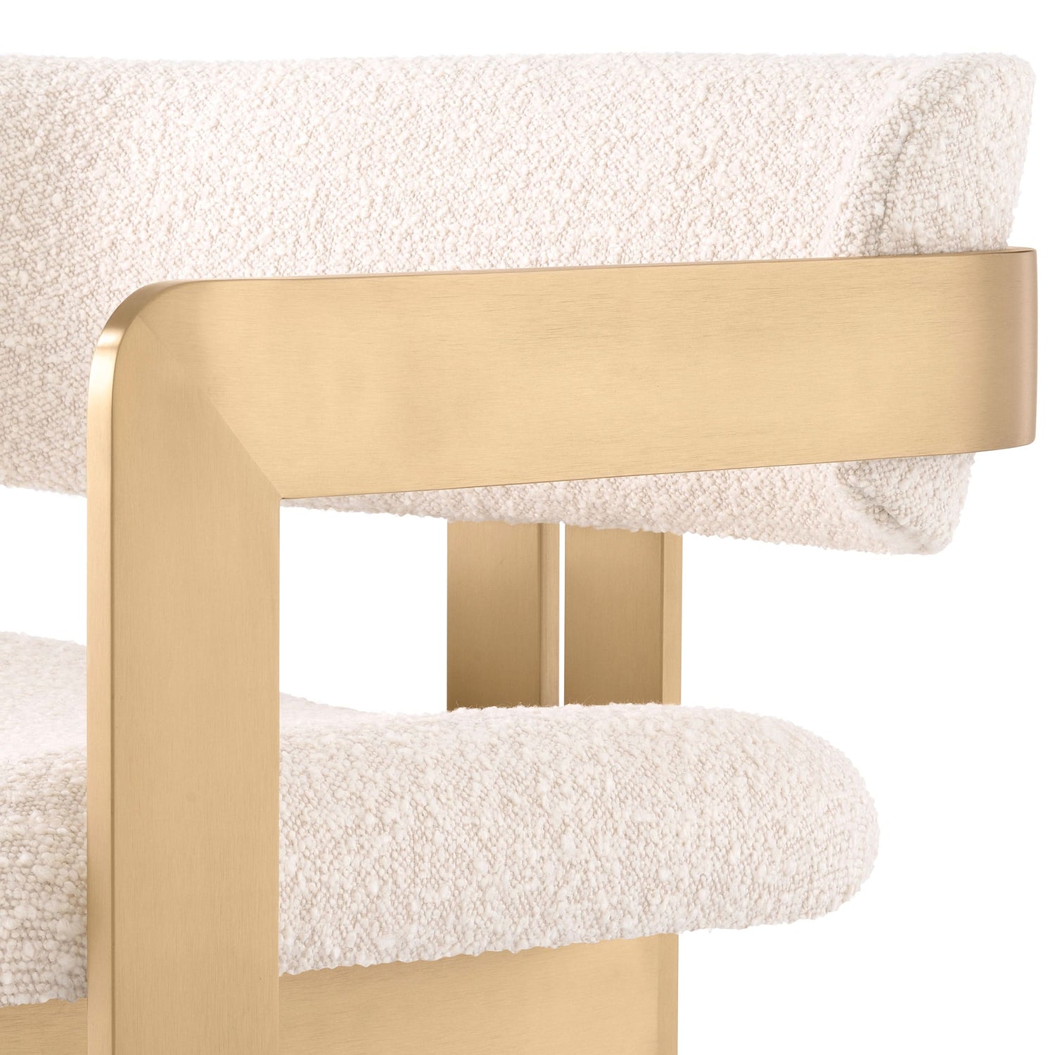 Eichholtz Sessel Donato – Gebürstetes Messing | Bouclé Creme Sessel Eichholtz