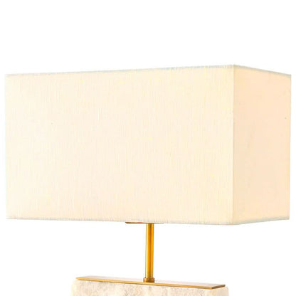 Eichholtz Tischleuchte Newton S – Antik-Messing-Finish | Weißer Marmor Tischlampe Eichholtz