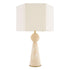 Eichholtz Tischlampe Novak – Travertin | Antik-Messing-Finish | Bouclé-Schirm Tischlampe Eichholtz