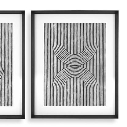 Eichholtz Wandbild Cedar Grooves – 2er-Set – Schwarzer Holzrahmen Kunstdruck Eichholtz