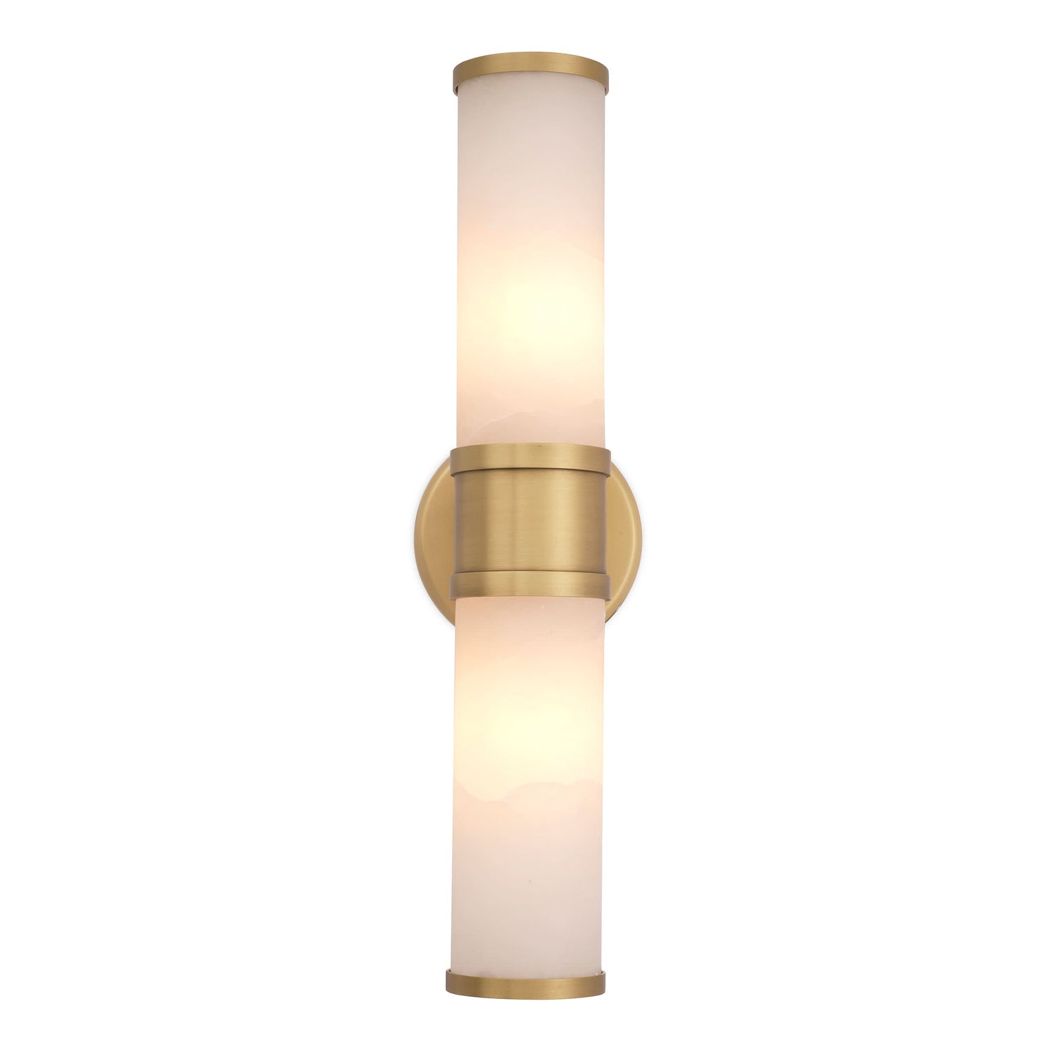 Eichholtz Wandleuchte Claridges Double – Antik-Messing-Finish | Alabaster Wandlampe Eichholtz
