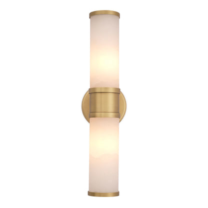 Eichholtz Wandleuchte Claridges Double – Antik-Messing-Finish | Alabaster Wandlampe Eichholtz