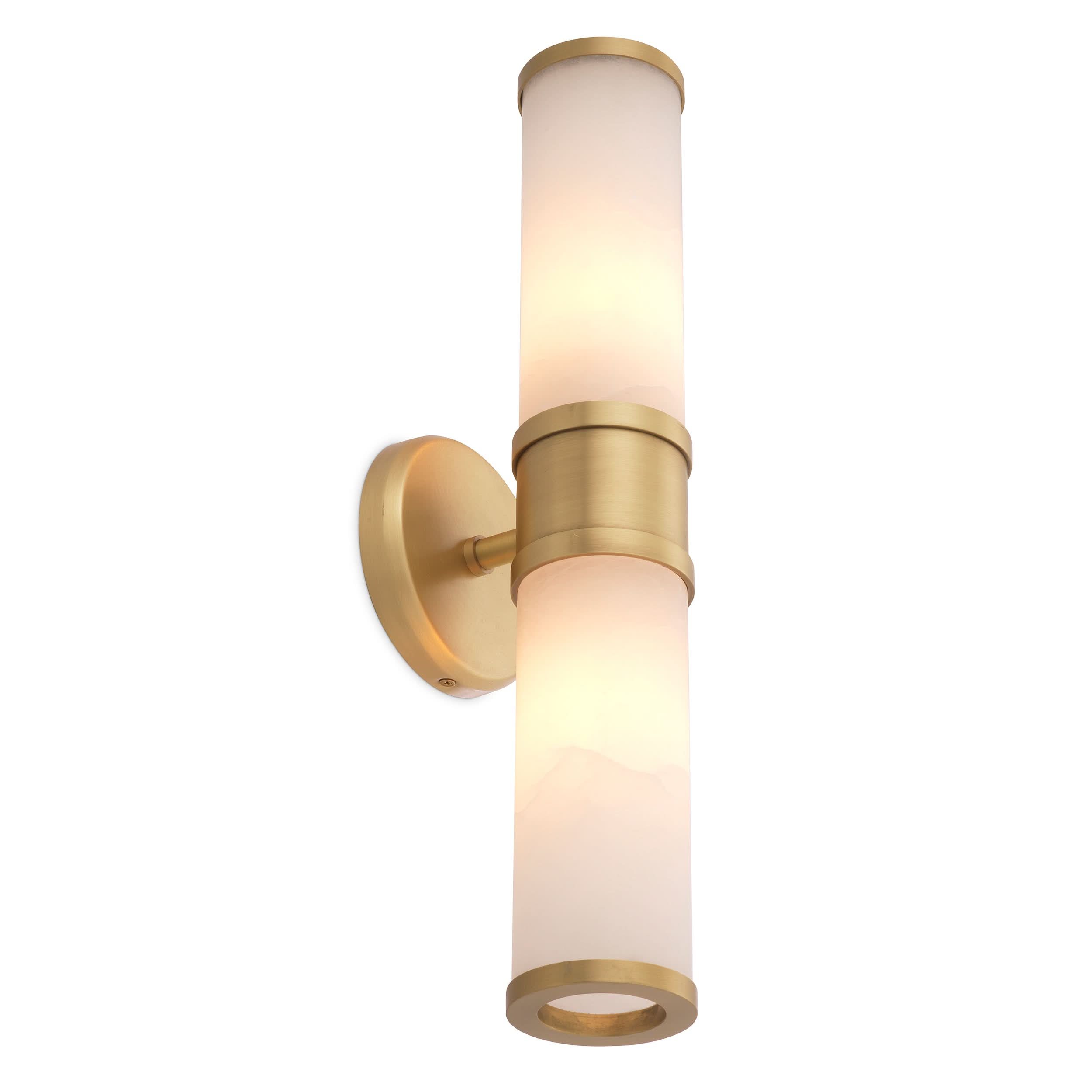 Eichholtz Wandleuchte Claridges Double – Antik-Messing-Finish | Alabaster Wandlampe Eichholtz