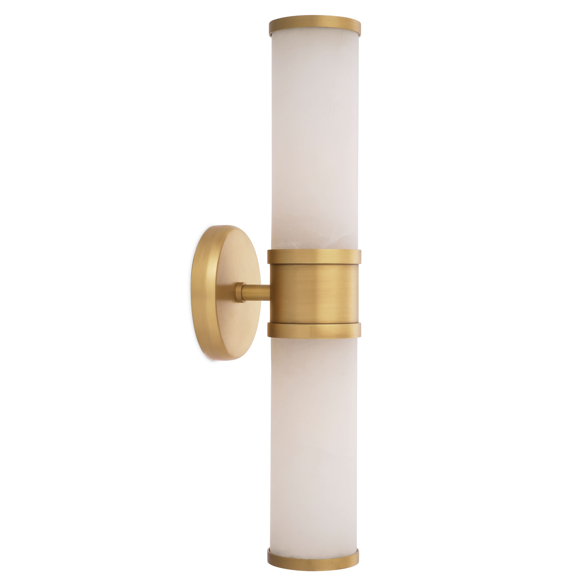 Eichholtz Wandleuchte Claridges Double – Antik-Messing-Finish | Alabaster Wandlampe Eichholtz