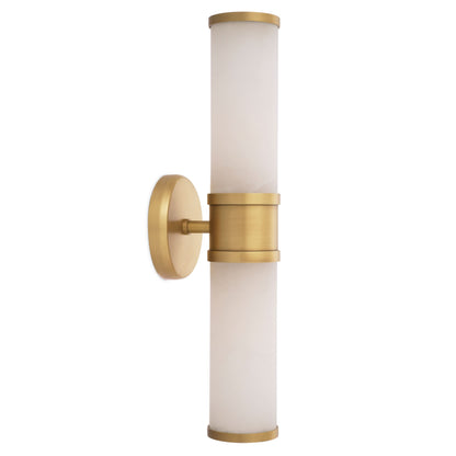 Eichholtz Wandleuchte Claridges Double – Antik-Messing-Finish | Alabaster Wandlampe Eichholtz
