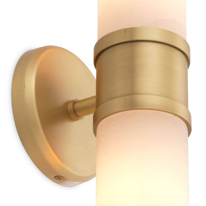Eichholtz Wandleuchte Claridges Double – Antik-Messing-Finish | Alabaster Wandlampe Eichholtz