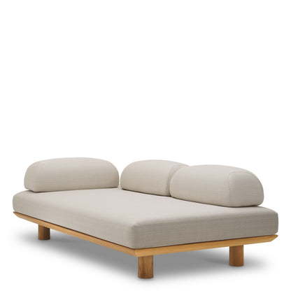 Eichholtz Outdoor Sofa Nomade – Natural Teak | Lucio Sand Outdoor Sofa Eichholtz