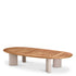Eichholtz Outdoor Couchtisch Free Form – Teakholz Natur | Aluminiumgestell Sand-Finish | Freiform Outdoor Couchtisch oval Eichholtz