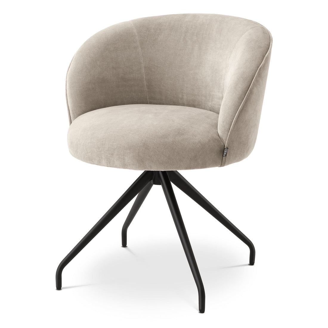 Eichholtz Dining Chair Masters – Clarck Sand | Schwarzes Drehgestell Esszimmerstuhl Eichholtz