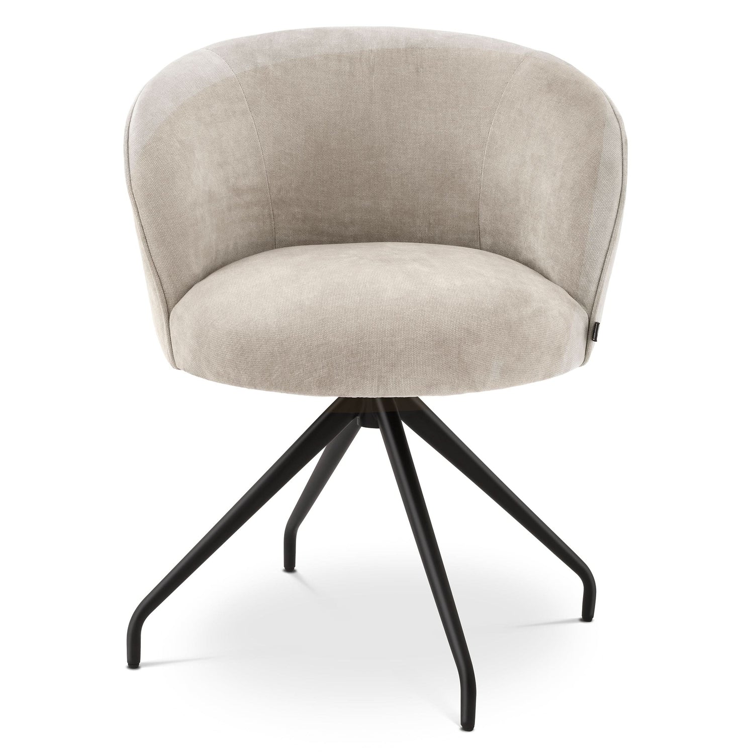 Eichholtz Dining Chair Masters – Clarck Sand | Schwarzes Drehgestell Esszimmerstuhl Eichholtz