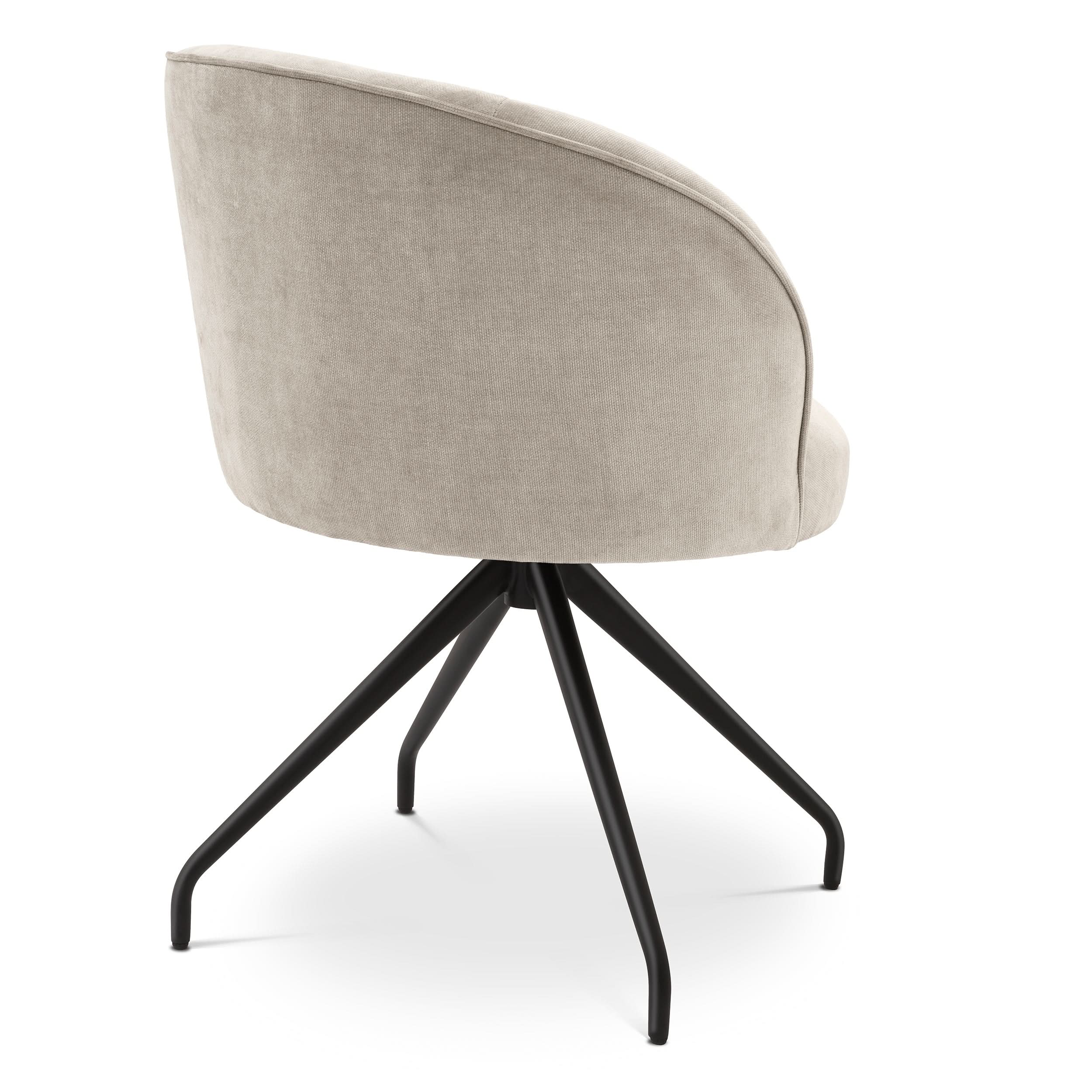Eichholtz Dining Chair Masters – Clarck Sand | Schwarzes Drehgestell Esszimmerstuhl Eichholtz
