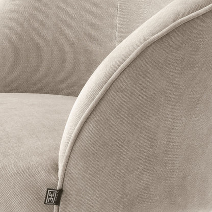 Eichholtz Dining Chair Masters – Clarck Sand | Schwarzes Drehgestell Esszimmerstuhl Eichholtz
