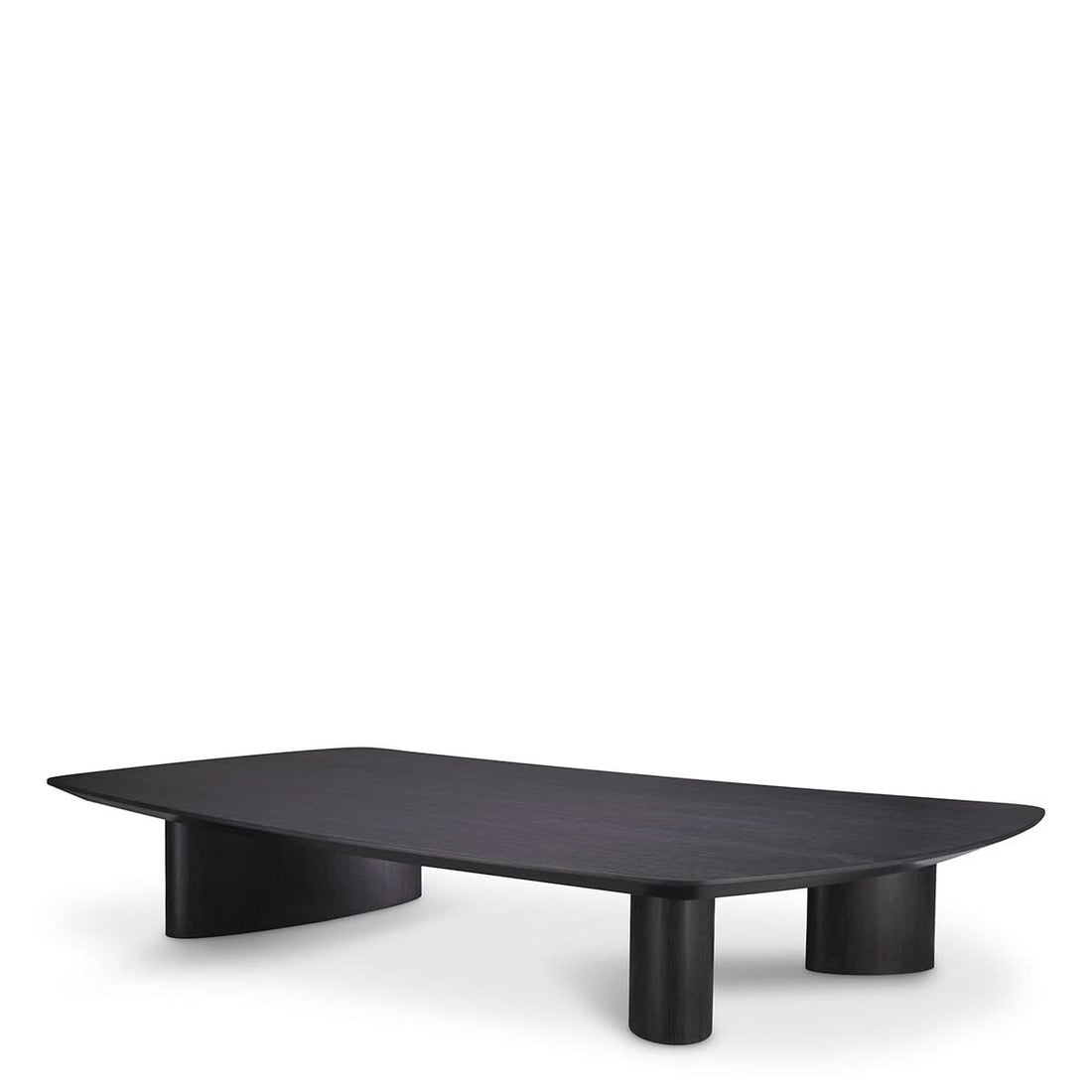 Eichholtz Couchtisch Bergman – Eichenfurnier Anthrazitgrau | Freiform | Low Profile Couchtisch eckig Eichholtz